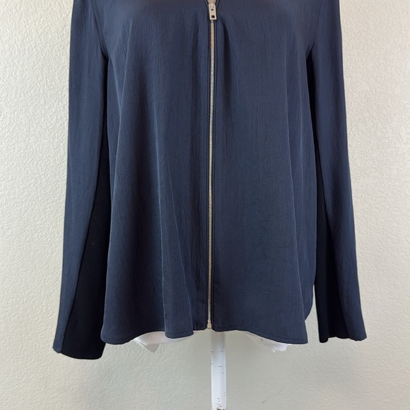 Rag & Bone Navy Blue Zipper Front Vanessa Blouse Size Small - Picture 4 of 11